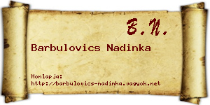 Barbulovics Nadinka névjegykártya